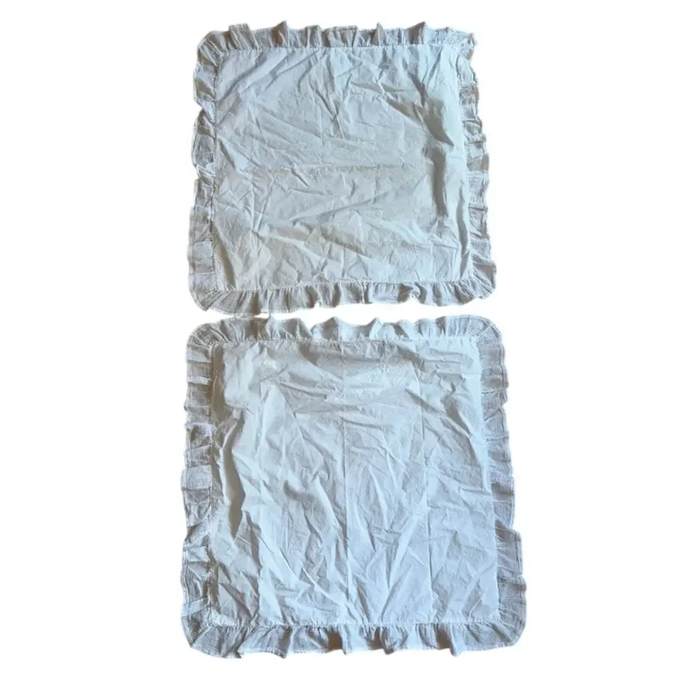 2 white Euro ruffled pillow sham brand Simply Shabby Chic